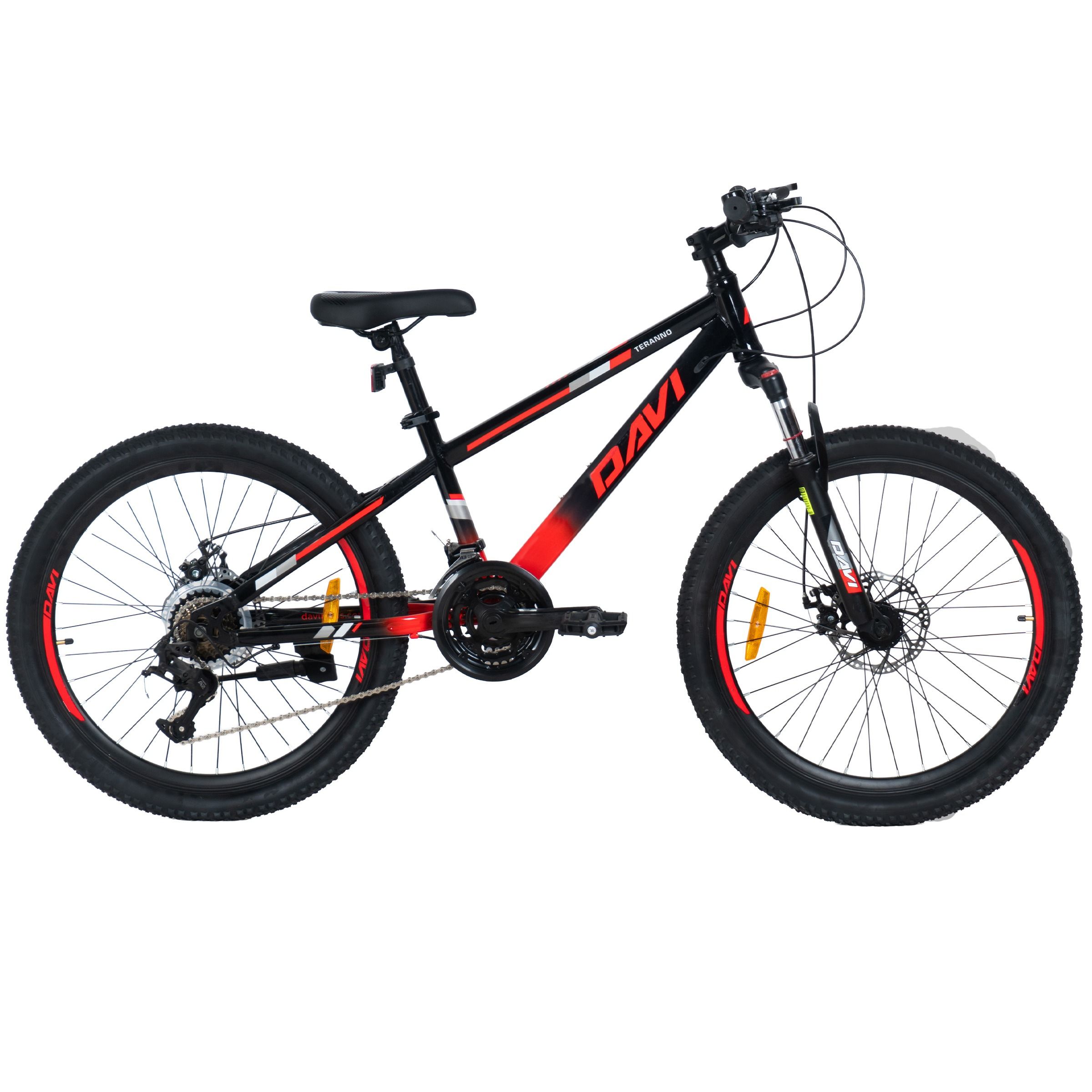 Dječji bicikl Davi Terrano 24", 130-160 cm, 21 brzina, Crvena/Crno