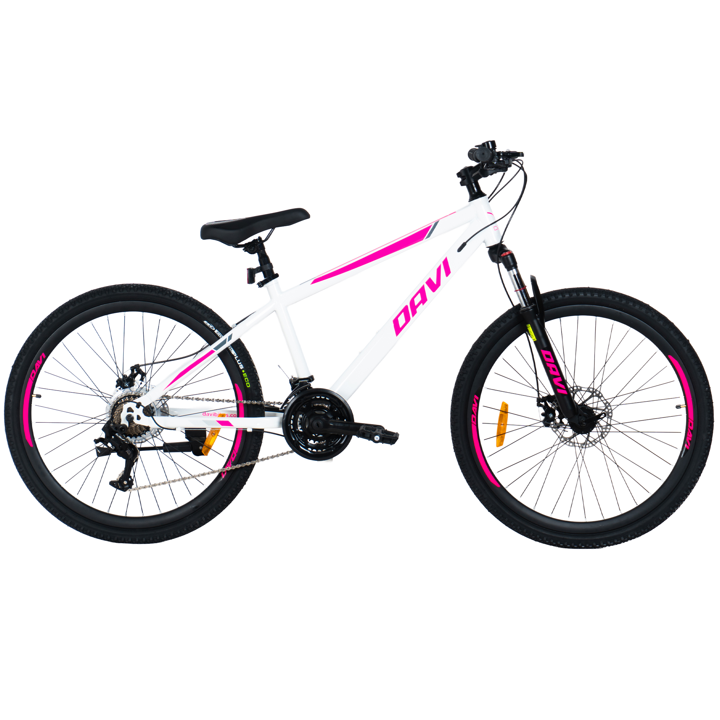 Davi Bonita MTB bicikl, 26", 145-170 cm, 21 brzina, Bijela/Ružičasta