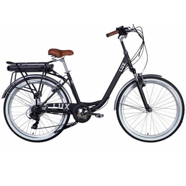 električni bicikl e lux 26", 155 170cm, 7 brzina, 50 km, crno