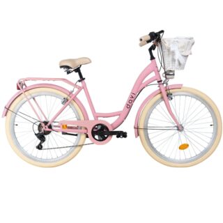 Gradski bicikl Davi Emma 26", 155-180 cm, 7 brzina, Ružičasta/Kremasto