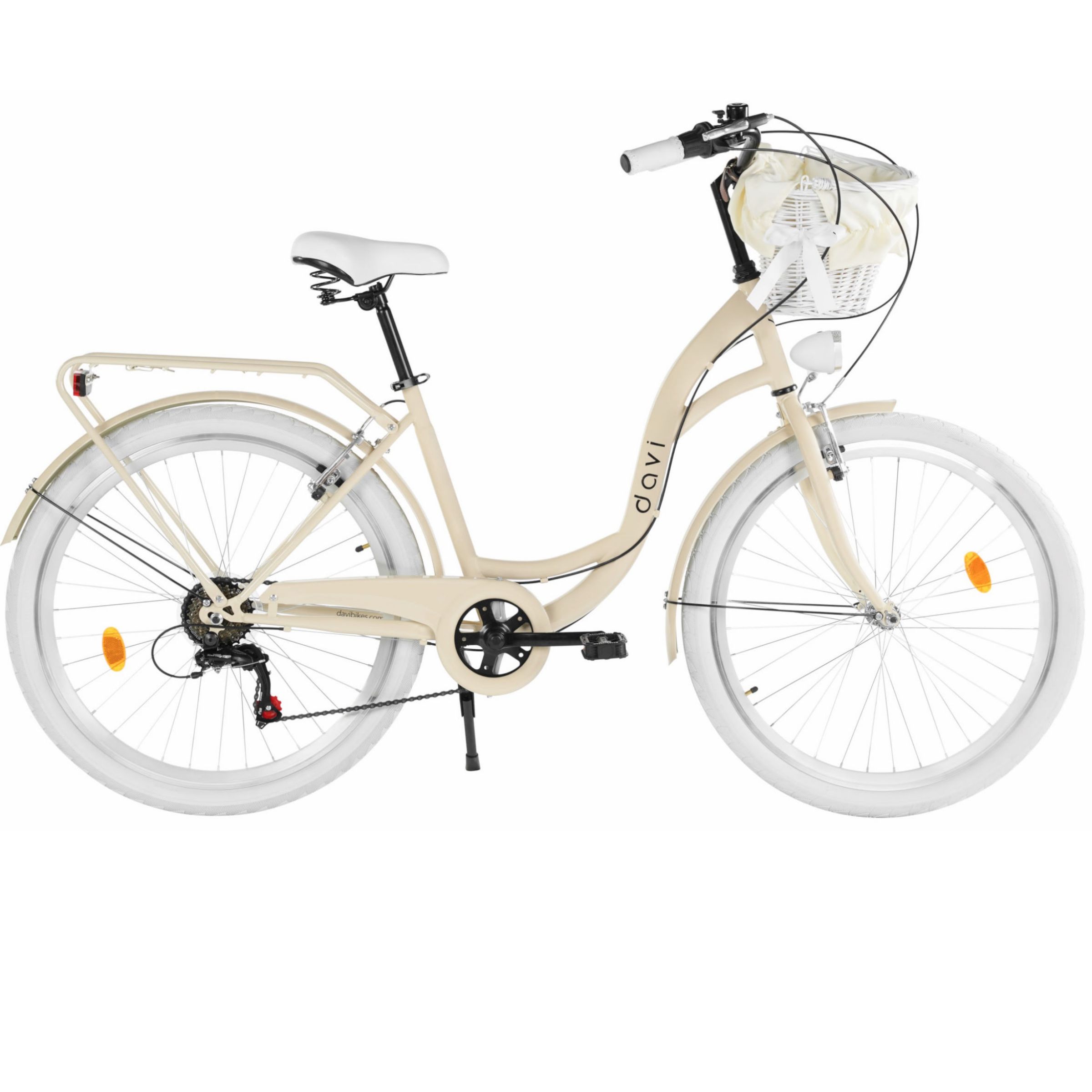Gradski bicikl Davi Emma 26", 155-180 cm, 7 brzina, Kremasto/Bijela