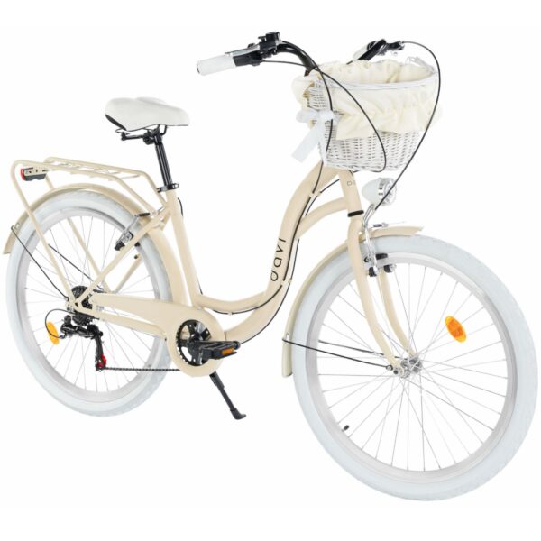gradski bicikl davi emma 26", 155 180 cm, 7 brzina, kremasto/bijela