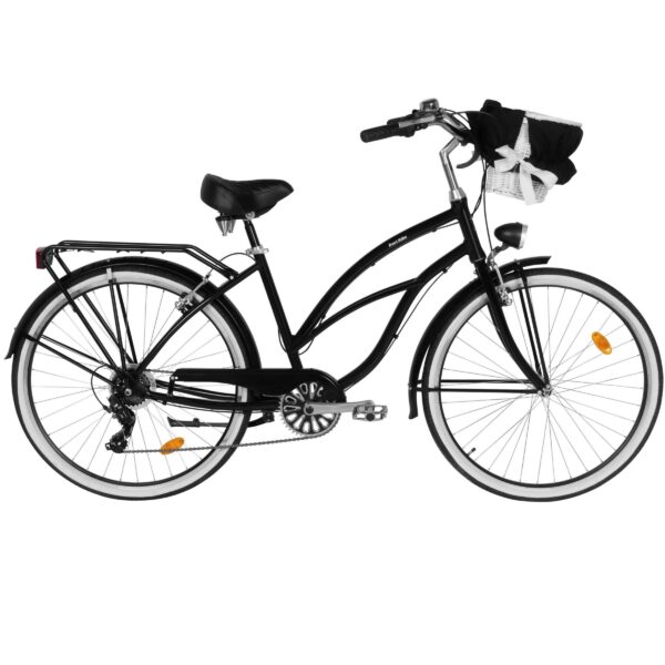Ženski bicikl davi bianca cruiser aluminij, 28", 160 185 cm, 7 brzina, crno
